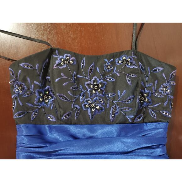 Vtg Y2K Morgan & Co Beaded Fairy Grunge Whimsigoth Fit & Flare Dress Sz 1/2 Prom - Picture 9 of 15